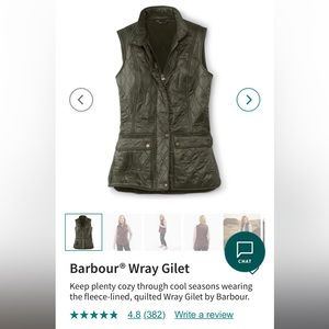 Barbour Wray Gilet Fleece Quilted Vest Size 10 US